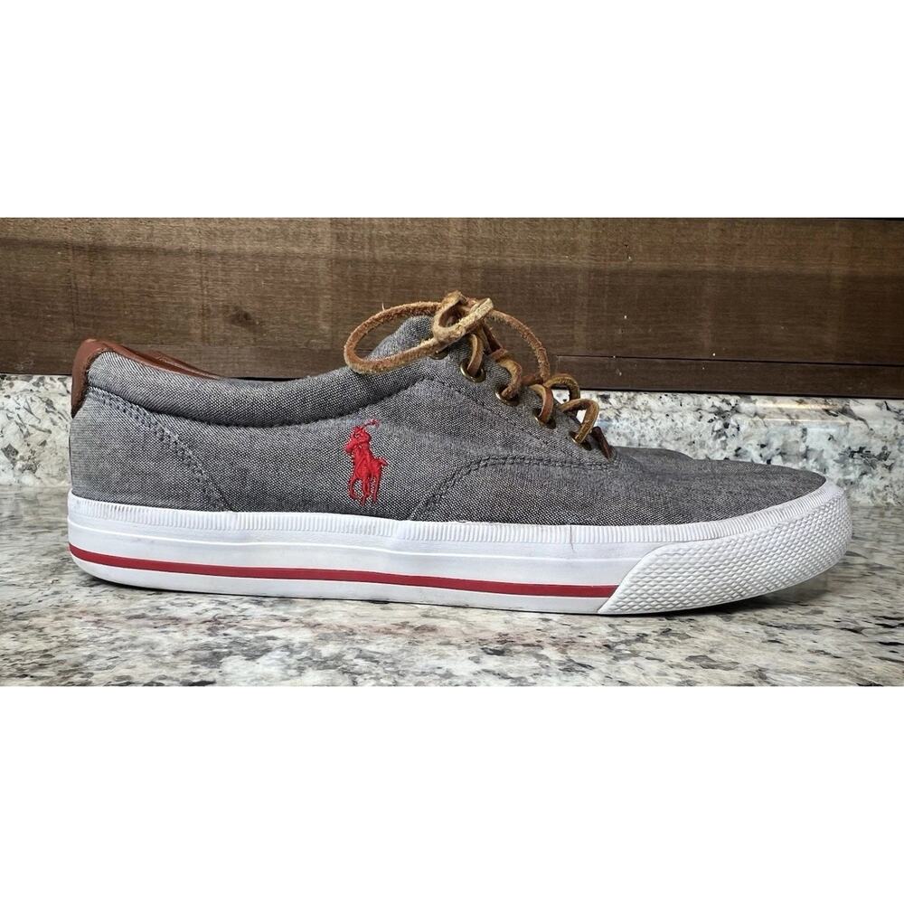 Polo Ralph Lauren Vaughn Denim Chambray Sneakers Shoes Men’s Size 9.5 D